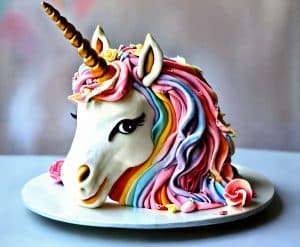 Colorful unicorn-inspired cake