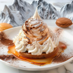 Enjoy the Mont Blanc dessert, a French-Italian classic layered with chestnut purée, meringue, and whipped cream.