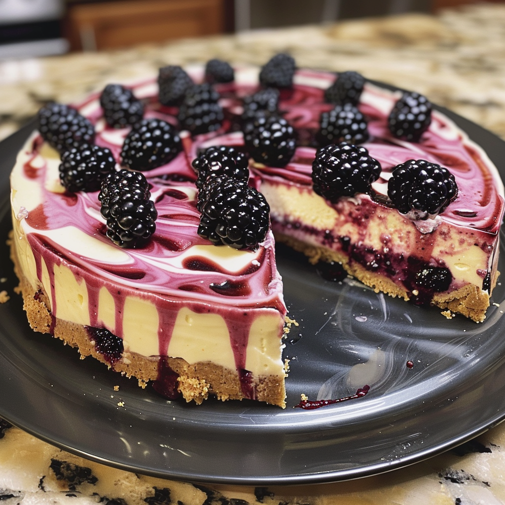 blackberry cheesecake dessert, homemade blackberry cheesecake, blackberry swirl cheesecake, easy blackberry cheesecake